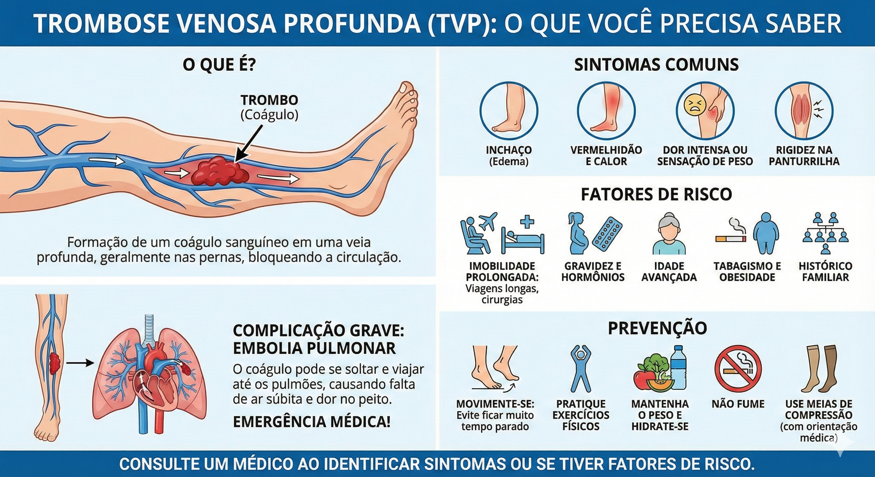 Infográfico sobre Trombose Venosa Profunda